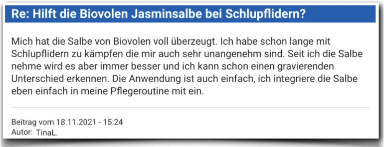 Biovolen Jasminsalbe Erfahrungsbericht Erfahrungen Bewertung Erfahrung